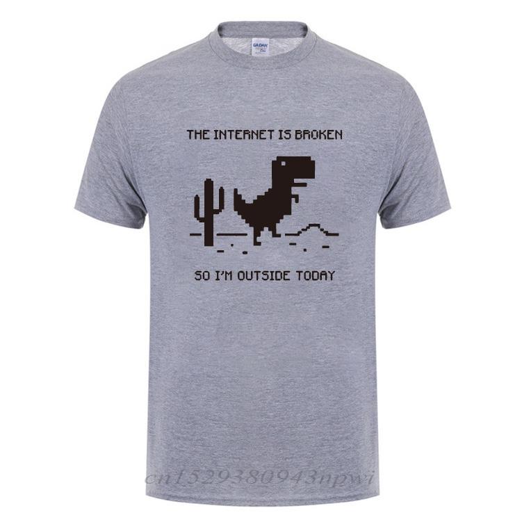 The Internet Is Broken Web Page Computer Dinosaur Tshirt Funny Birthday Gift For Men Boyfriend Husband Programmer Geek T Shirts