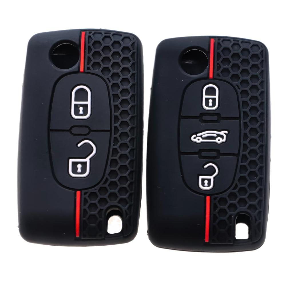 Citroen C2 C3 C4 C5 C6 Xsara Berlingo Peugeot 207 307 308 407 607 807 Koruyucu Anahtarlık İçin Silikon Flip Uzaktan Kumandalı Araba Anahtarı Kılıfı