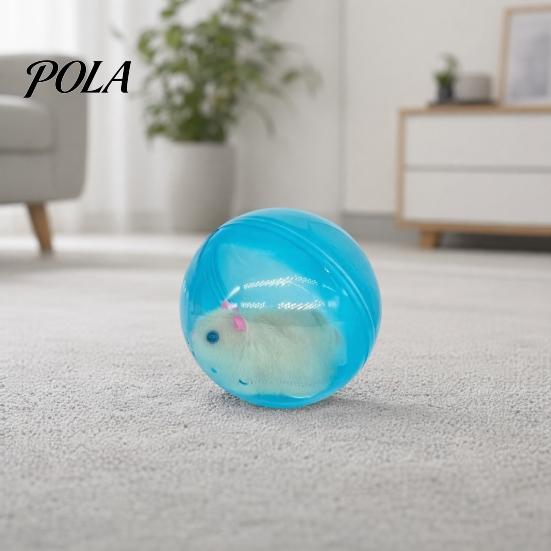Selbstrollendes interaktives Katzenspielzeug, Automatischer rollender Ball mit Hamster- oder Kaninchen-Plüschtier innen, Elektrischer simulierter sich bewegender Tierball für Katzen Hunde