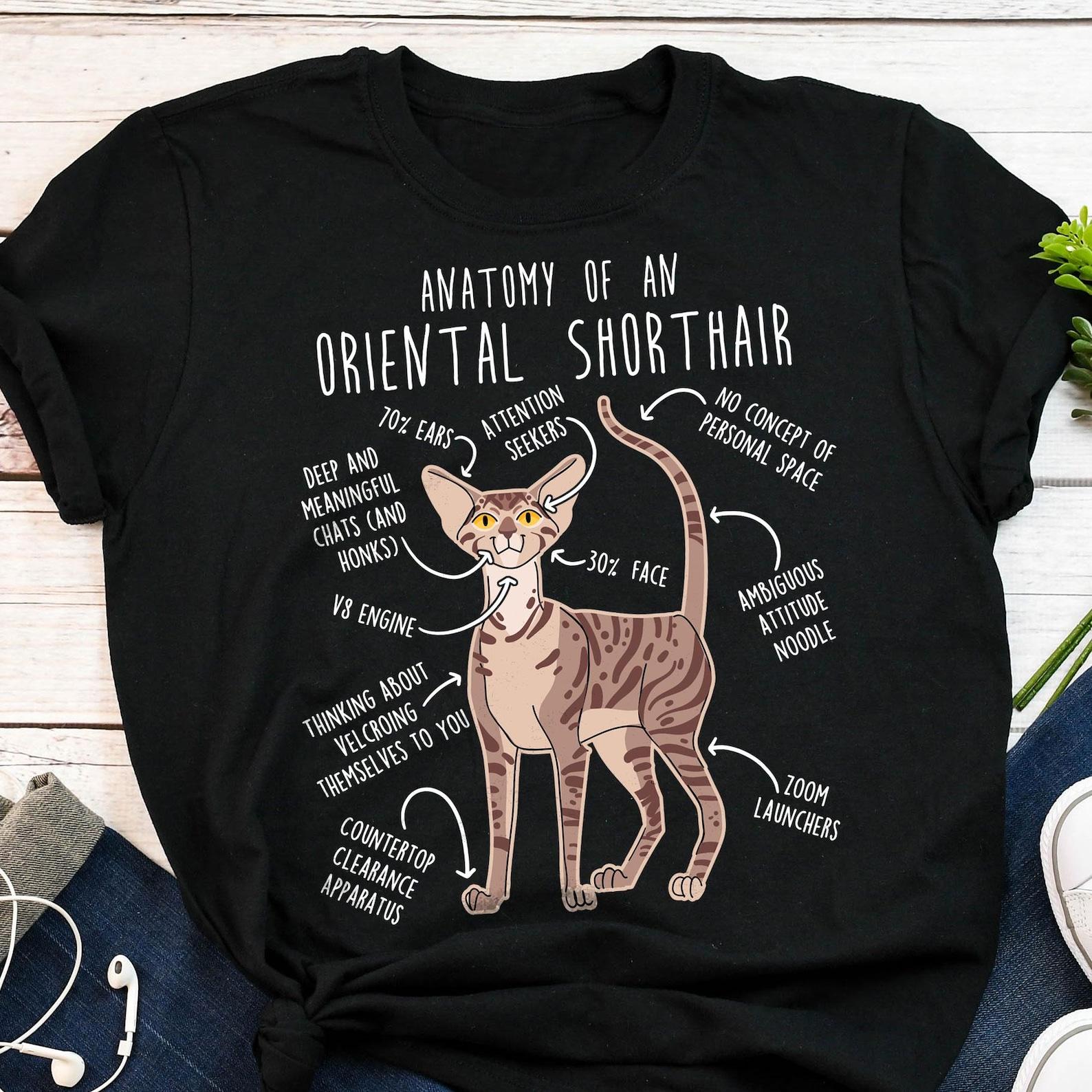 Oriental Shorthair Cat Shirt, , , Funny Cinnamon Tabby Oriental Shorthair Gift, Cute Pet T-shirt Cat Lover Tshirt Brown Cat, Mom Dad 130