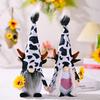 Sunflower Couple Cow Spot Gnome Figurine - Plush Home Decoration Gift