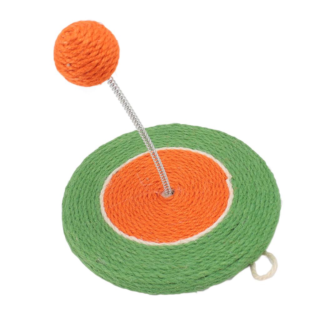 Cat Scratcher Toy Fun Interactive Bite Resistance Claws Grinding Sisal Cat Scratching Board with Sisal Ball for Indoor