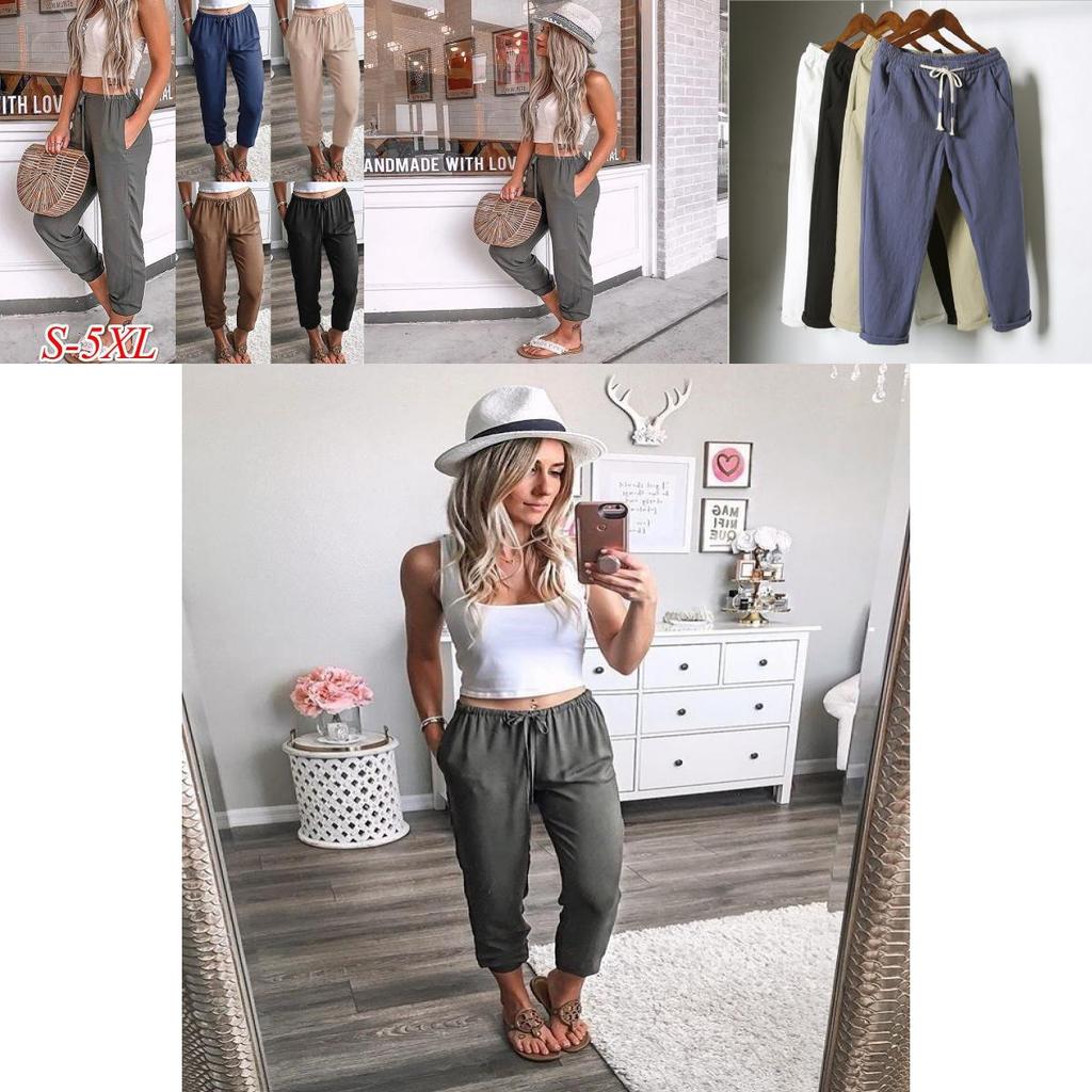 Womens High Waist Loose Cotton Harem Pants With Comfortable And Fashionable Ninth Design