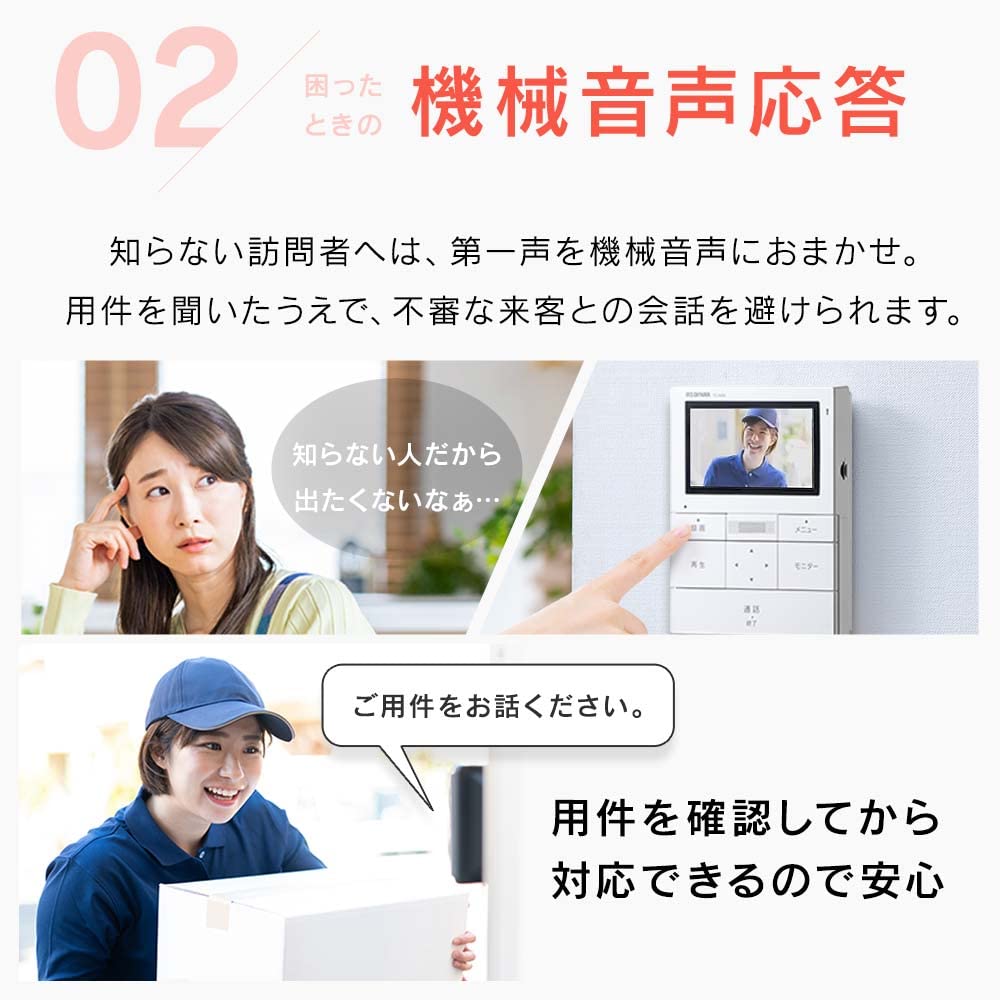 IRIS OHYAMA Video Door Phone TD-SM3010-WSH White/Gunmetallic