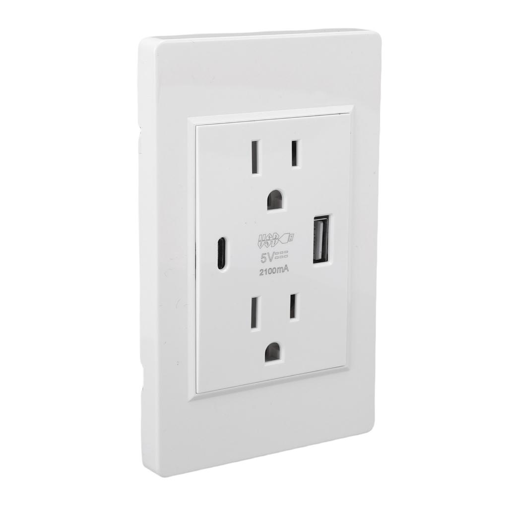 8pcs USB Outlets 15 Amp Wall Outlets Receptacles with USB Type C Ports Plug Outlets White Concealed 118 Type