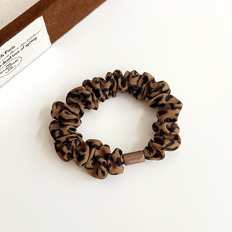 10pcs Leopard Print Elastic Hair Ties High-Elasticity Ponytail Holders Buns and Braids Hair Accessories Elastic Hair Bands