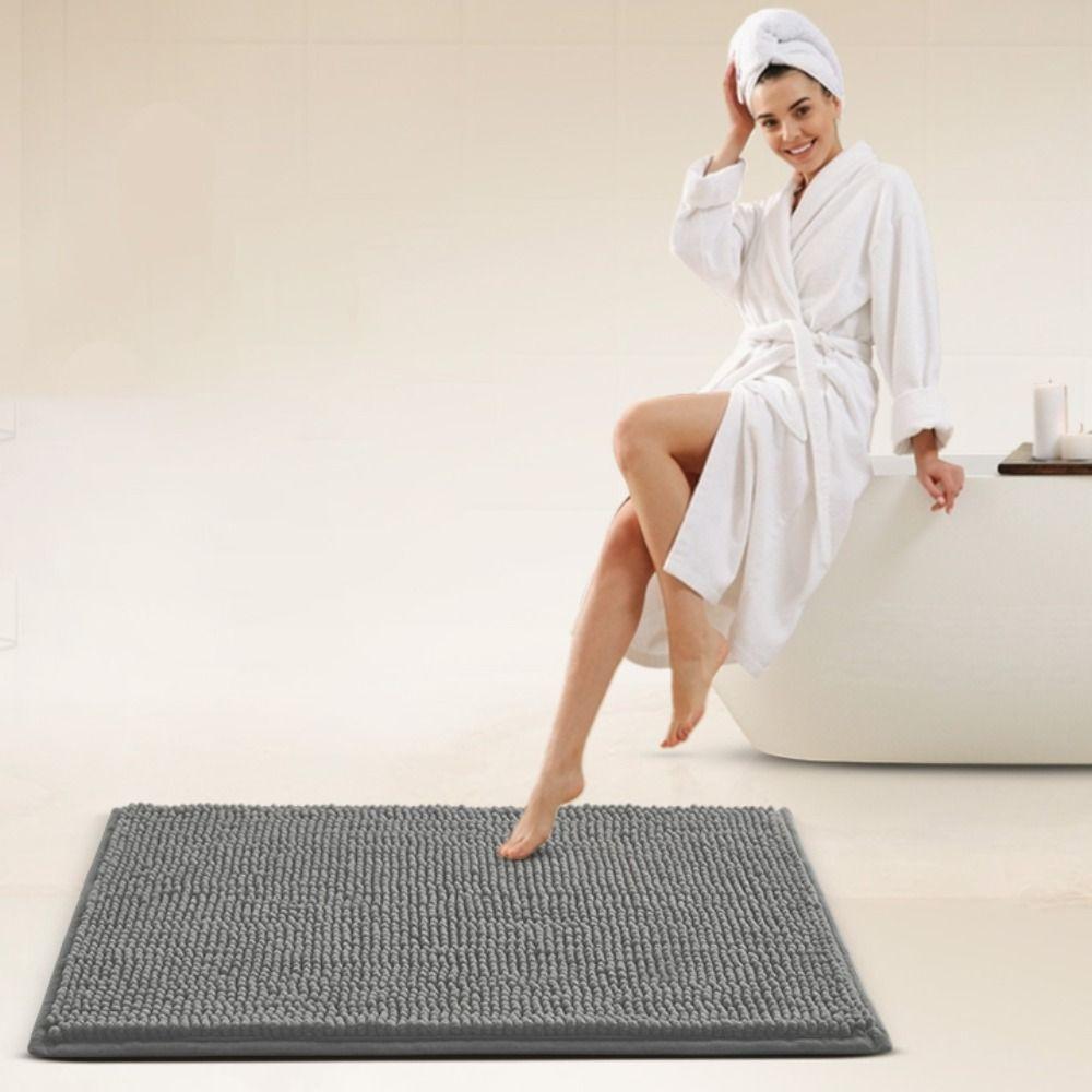 Absorbent Chenille Bathroom Mat Washable Doormat Feet Mat Living Room Carpets  Bedroom