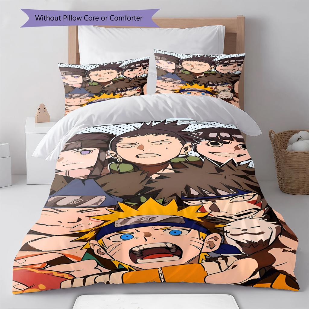 Cartoon Pattern Bedding Quilt Set Quilt Cover Pillowcase Home Decoration Birthday Gift (1 * Duvet Cover + 2 * Pillowcase, Without Core)