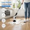 Bathroom Tile Grout Power Scrubber Rechargeable Long Handle Electric Cleaning Brush for Sink and Edge Care Tool