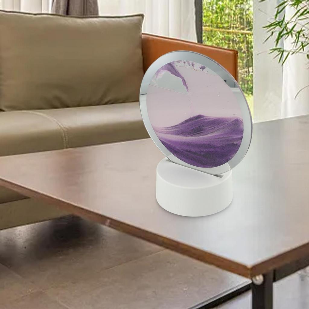 Lampe de Table Sable Mouvant Peinture Art du Sable Paysage en Verre