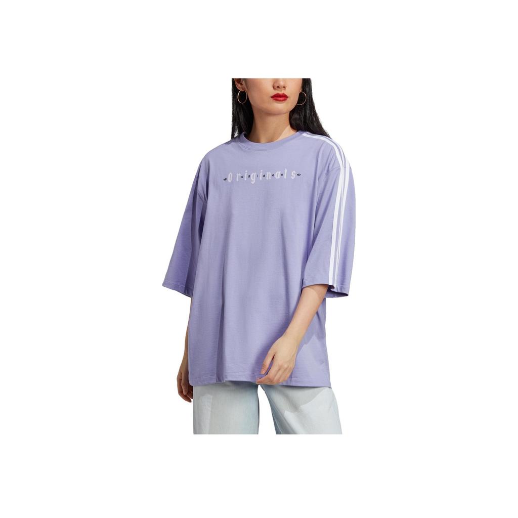 Adidas Originals Trefoil Oversized T-Shirt Women Tops Light-Purple IQ3401