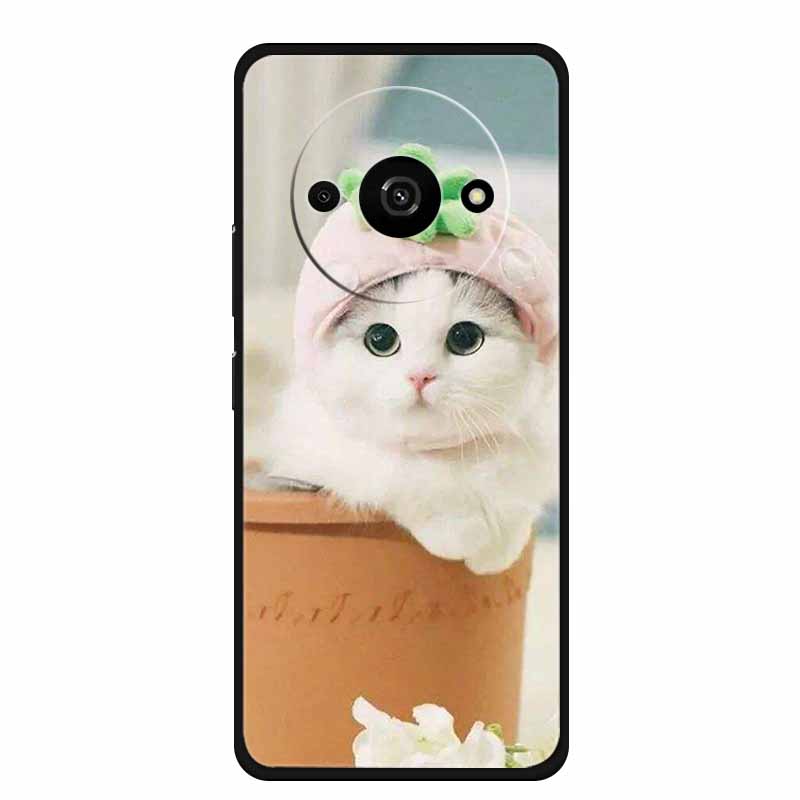 For Xiaomi Poco C61 Case Cool Animal Soft Silicone TPU Phone Case Back Cover for PocoC61 Shockproof Lovely Cat Protective Cover
