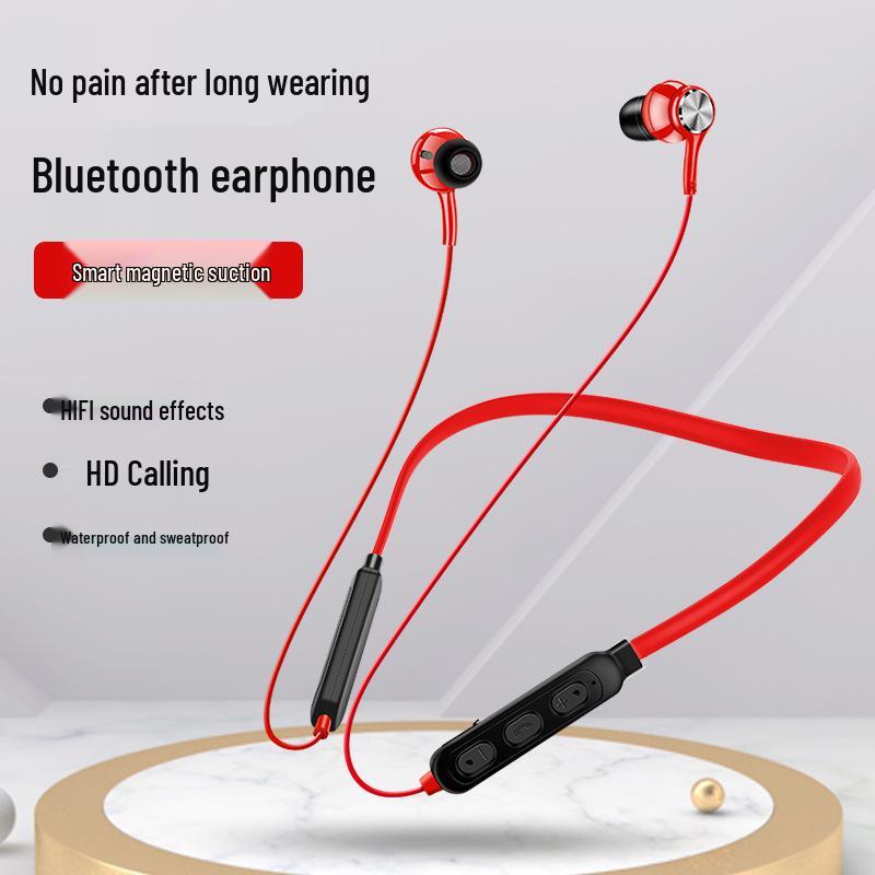 Wireless Dual-Ear Bluetooth Earphones with Ear-Hook Neckband for Apple & Huawei - Ideal for Running & Sports
