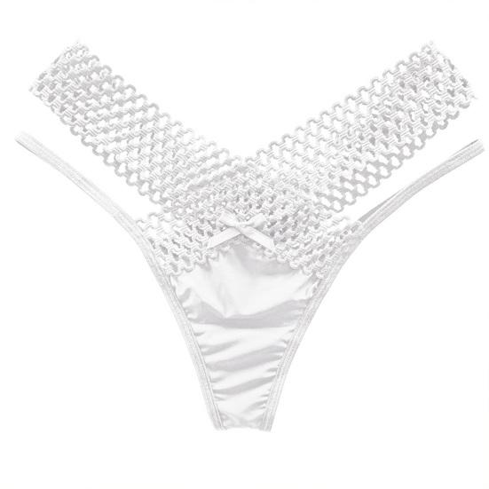 2 Pcs Postpartum Sheer Mesh Underwear for Women Low Waist See Through Thong Breathable Ultra Thin V String Panties