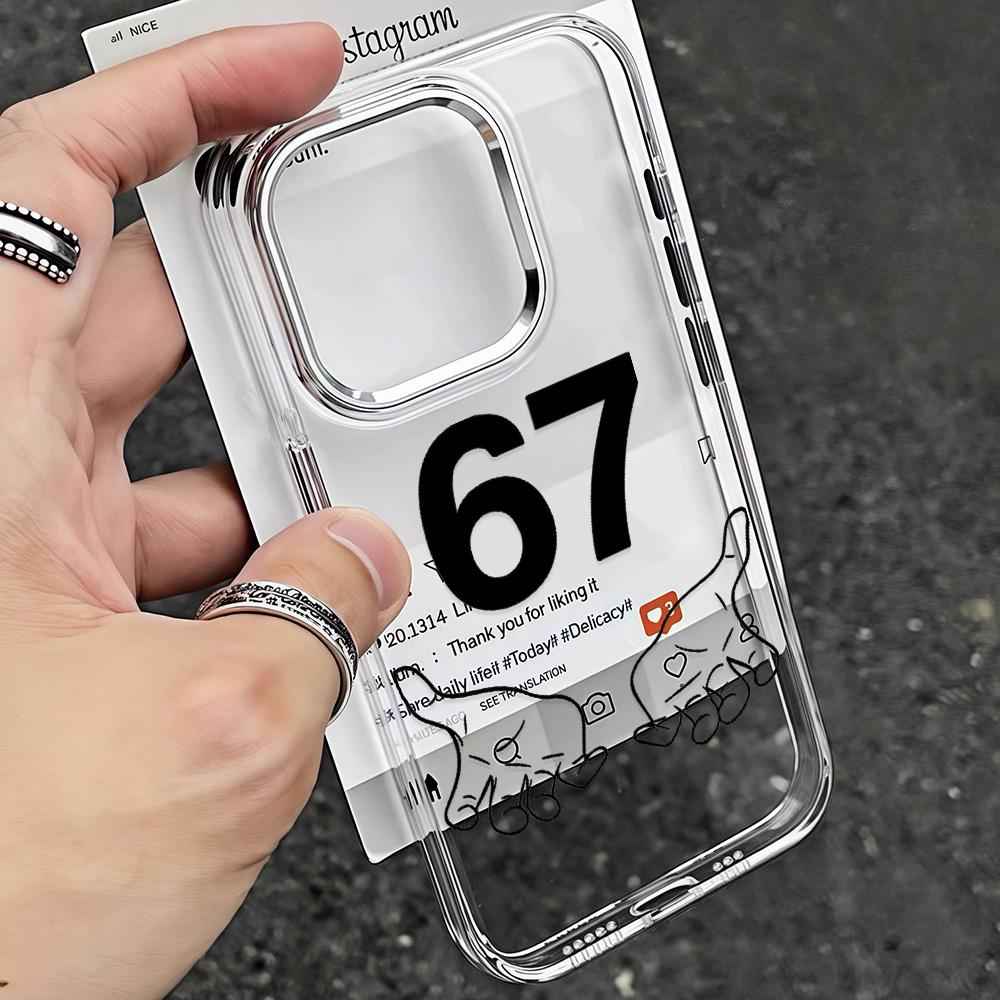 

Розкішний Гарячий Чохол Six Seven 67 Для IPhone 17 16e 16 15 14 13 12 11 Mini Pro Max X XR XSMAX 8 Air Plus Прозорий М який Чохол iPhone XSMax