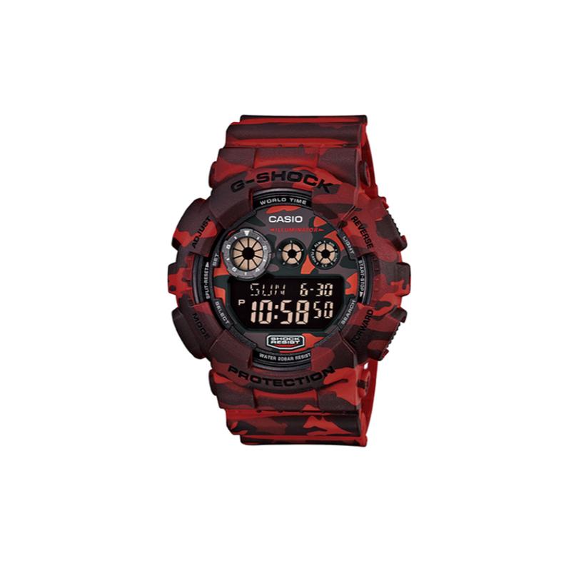

Casio DIGITAL series - three eyes, classic, large black dial design, sports waterproof and shockproof, quartz movement, resin strap, GD-120CM-4 чёрный
