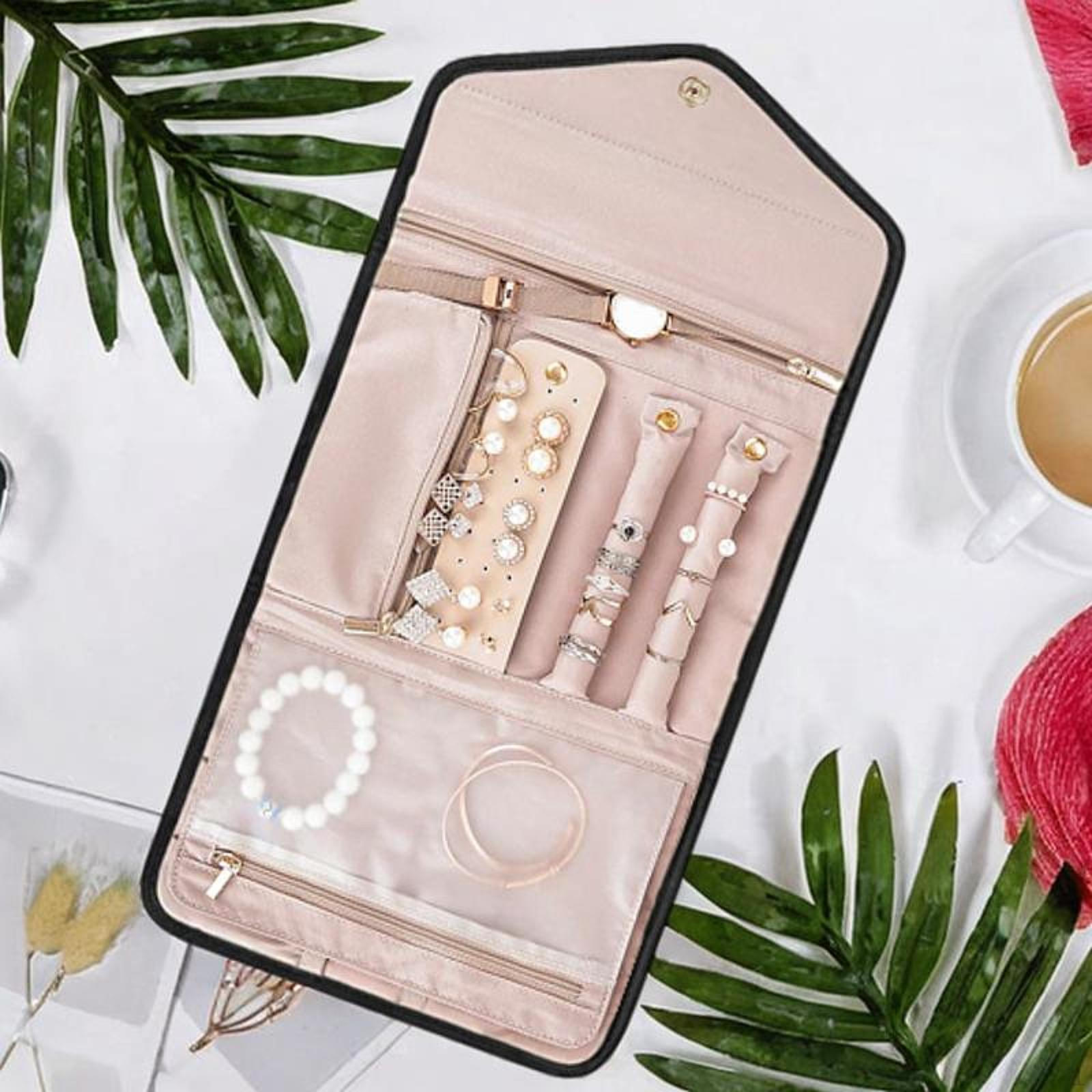 

Складной футляр для ювелирных изделий, большой дорожный мягкий держатель для хранения часов чёрный