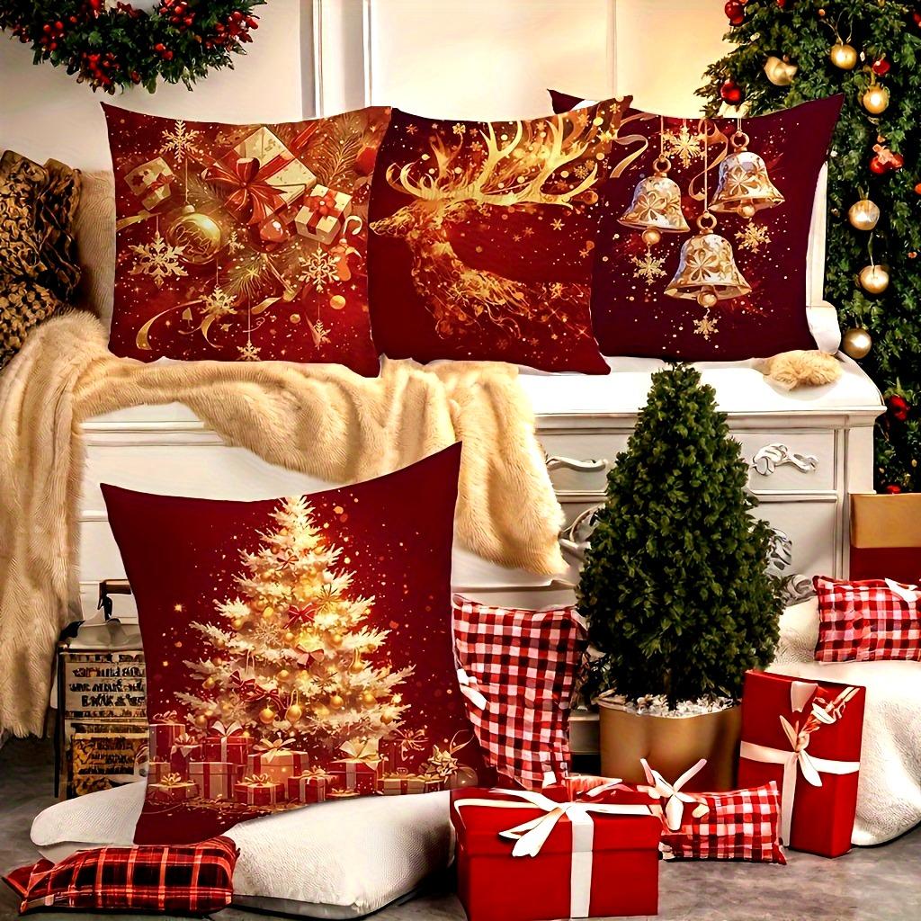 Christmas Decoration Pillowcase Gift Reindeer Christmas Tree Pillow Cover Living Room Sofa Cushion Suite Room Home Decoration