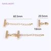 18K Gold Plated Lobster Clasps Extender Chain With Cuboid Separator Spacer Bars,Inlaid Zircon DIY Bracelet Hooks Clasp Findings