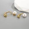 New Trendy Ears High-end Niche Design Unique Water Drop Pearl Ear Hook Autumn and Winter Earrings