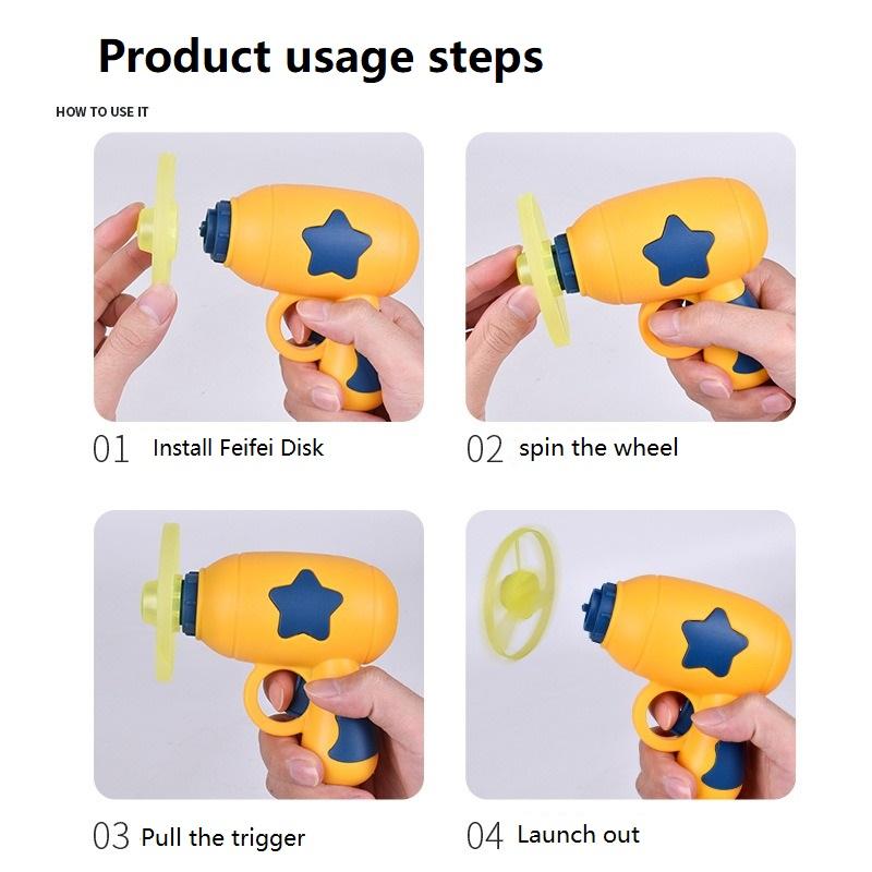 Interactive Launch Pet Training Toy for Kitten Funny Cat Toy Mini Flying Disc Shooting Gun Chasing Games Cat Toys Pet Supplies