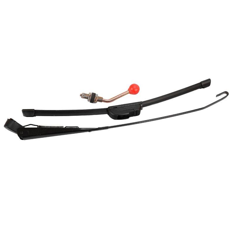 UTV Manual Hand Operated Windshield Wiper Rubber Blade Universal Replacement Set Black