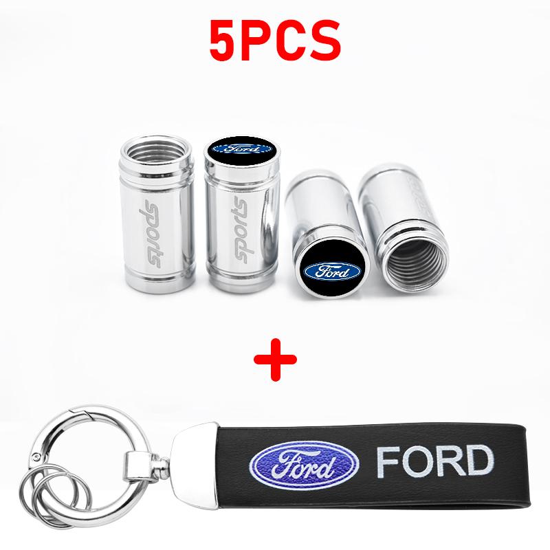 Car Tire Wheel Valve Caps Cover Suede Auto Key Chain Ring Keychain For Ford Escape Edge Mondeo Taurus Fusion Mustang Accessories BR9