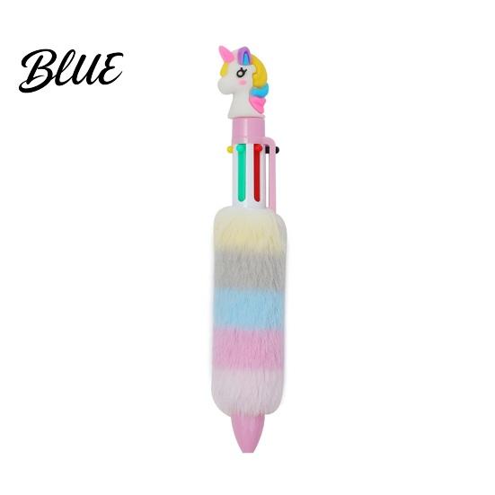 Office Supplies for Diary Decoration 6-in-1 Retractable Gel Pen Cute Unicorn Plush Doll Decor 6 in 1 Color Pens 0.5mm Multicolor Ballpoint