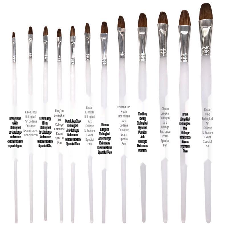 Sable Oil & Acrylic Frosted Handle Gouache Watercolor Painting Brush Set