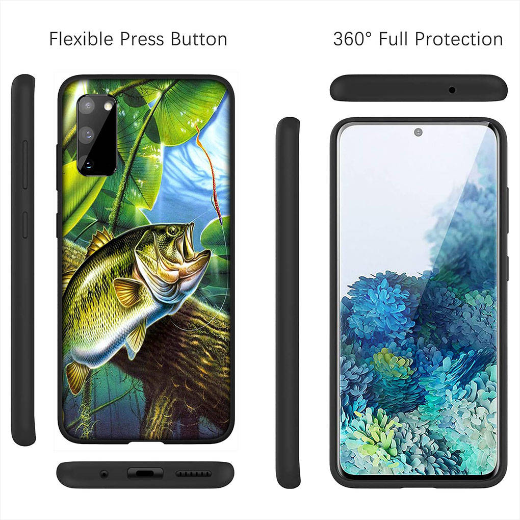 For Samsung Galaxy S24 S23 iPhone 16 15 14 Xiaomi Redmi Note 13 12 11 Plus 9 Pro Max X XR Phone Case Fishing Fly Trout Carp Rod Fish OPPO Huawei Cover
