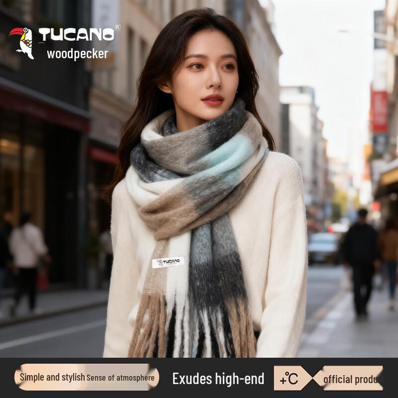 TUCANO Women's Sweet Patchwork Tassel Scarf