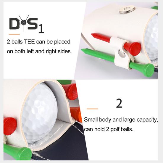 Miniaturowa torba golfowa na talię, przenośna, sztuczna skóra, uchwyt na piłki golfowe, pokrowiec na piłki, akcesoria golfowe dla golfistów, mężczyzn i kobiet