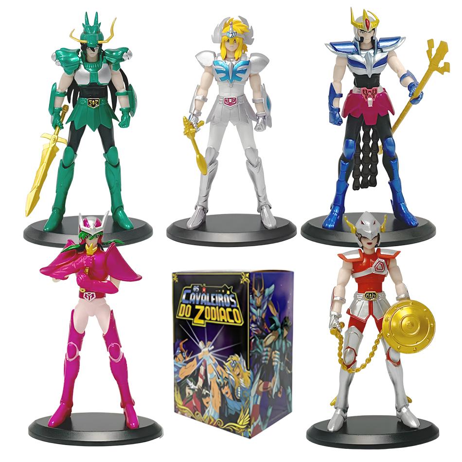 18CM Anime Figure Phoenix Ikki Hyoga Seiya Shiryu Standing Armor Model Children's Toys PVC Box Desktop Collection Decoration