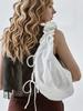 De La Lune Half Moon Ruffle Shoulder Bag
