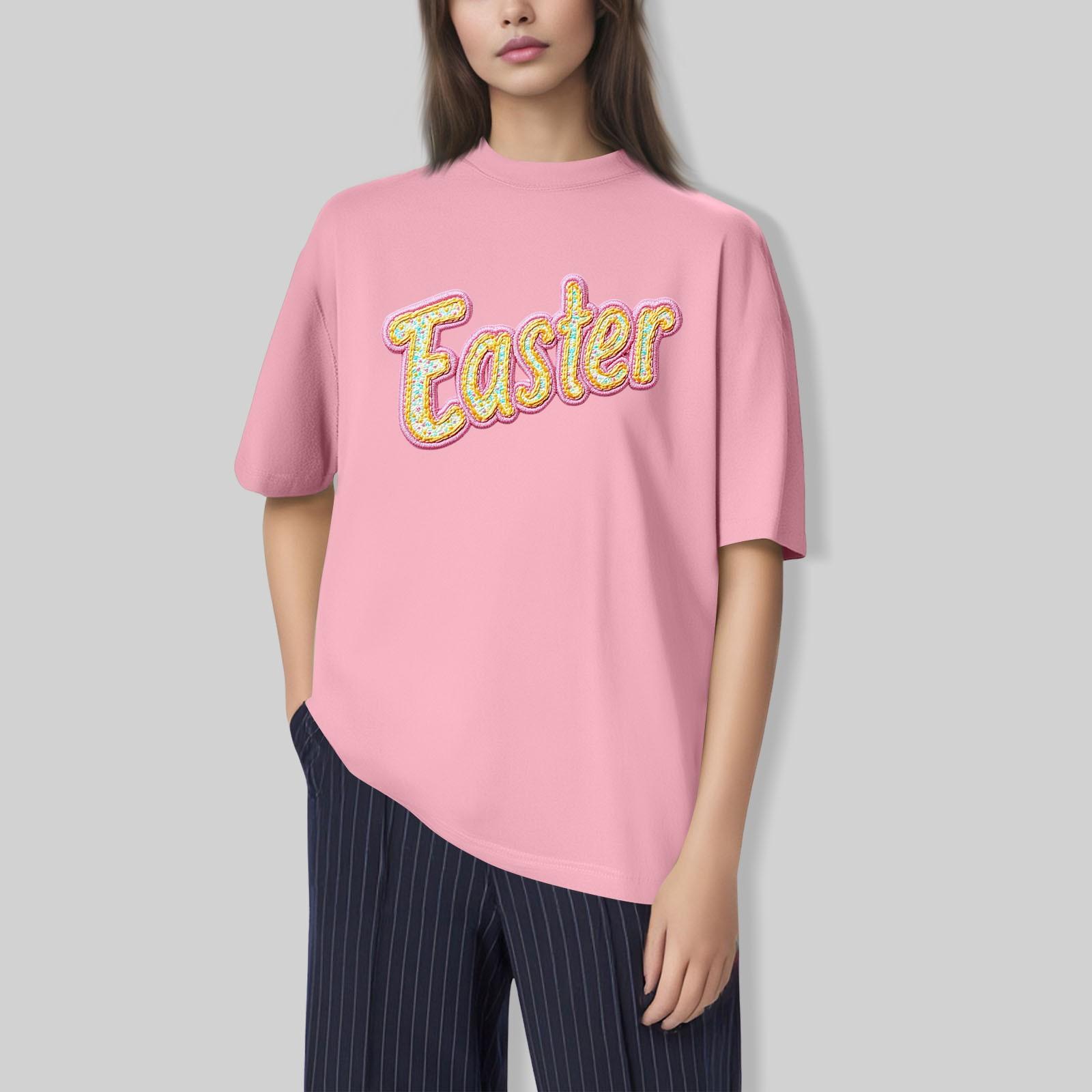 

Чоловіча та жіноча повсякденна вільна футболка з принтом, пуловер з круглим вирізом і короткими рукавами XL жовтий