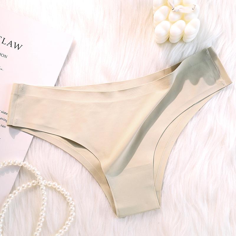 Ice Silk Seamless Mid-Waist Thong - Breathable & Comfortable Women's Panties