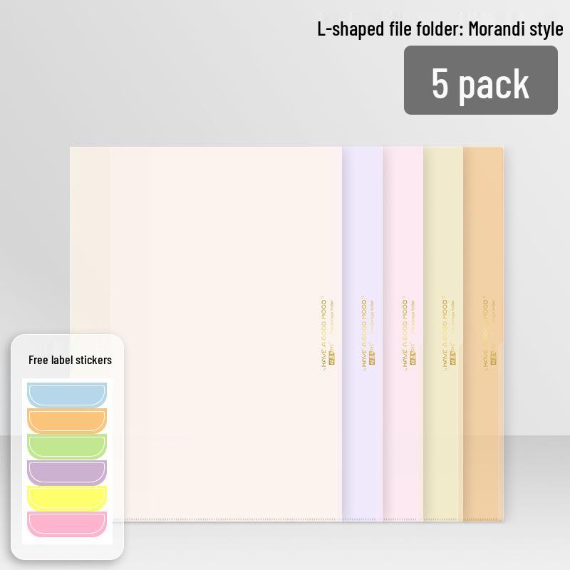 Enhanced E310 A4 Transparent L-Shaped Document Sleeve - Thick Two-Page Holder