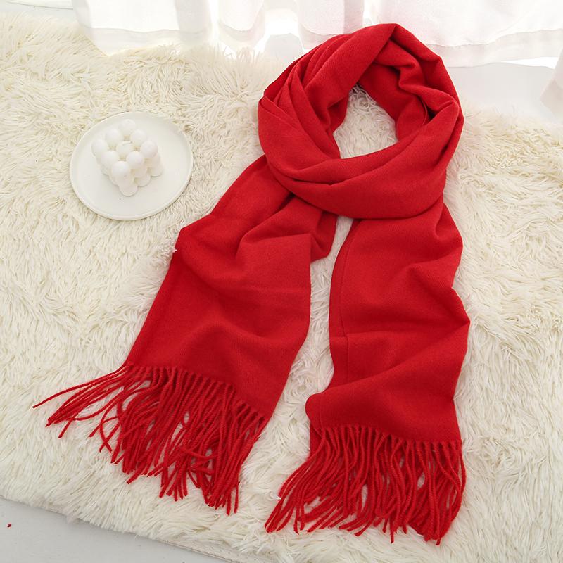 High Quality Cashmere Scarves Women  New Winter Thicken Warm Soft Pashmina Shawls Wraps Solid Female Wool Long Tassel Scarf