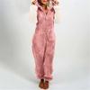 Damen Langarm-Overall mit Kapuze, Pyjama, lässiger Winter-warmer Strampler, Nachtwäsche