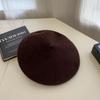 Australian Wool Beret Children'S Autumn And Winter Retro Versatile Solid Color Woolen Hat Showing Face Small Painter Hat Bud Hat