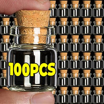 Mini Glass Bottles DIY Transparent Empty Message Wishing Bottle with Cork for Birthday Wedding Party Home Decor Favors