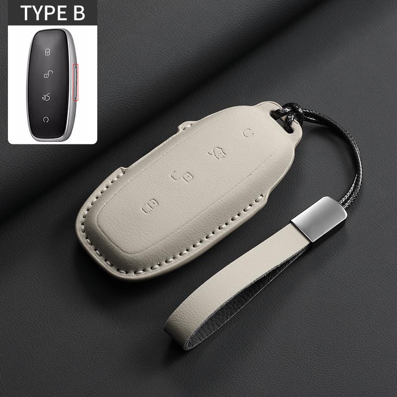 

Car Key Case Cover For DENZA D9 EV DM N7 N8 Original Car Color Leather Cars Remote Keychain Case Cover Shell Garnish Accessories