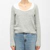 Mila Mottled Grey Boat Neck Sweater Woman