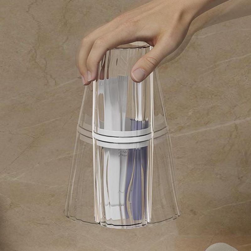 Travel Portable Toothbrush Cup Bathroom Toothpaste Holder Storage Case Box Organizer Travel Toiletries Storage Cup