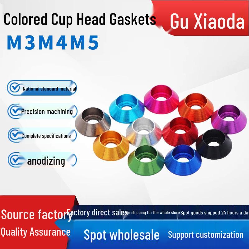 

Multi-Color Aluminum Alloy Cup Head Washer: Dustproof & Anti-Scratch Hex Socket Screw Head Protector M3 (Full Color Range)