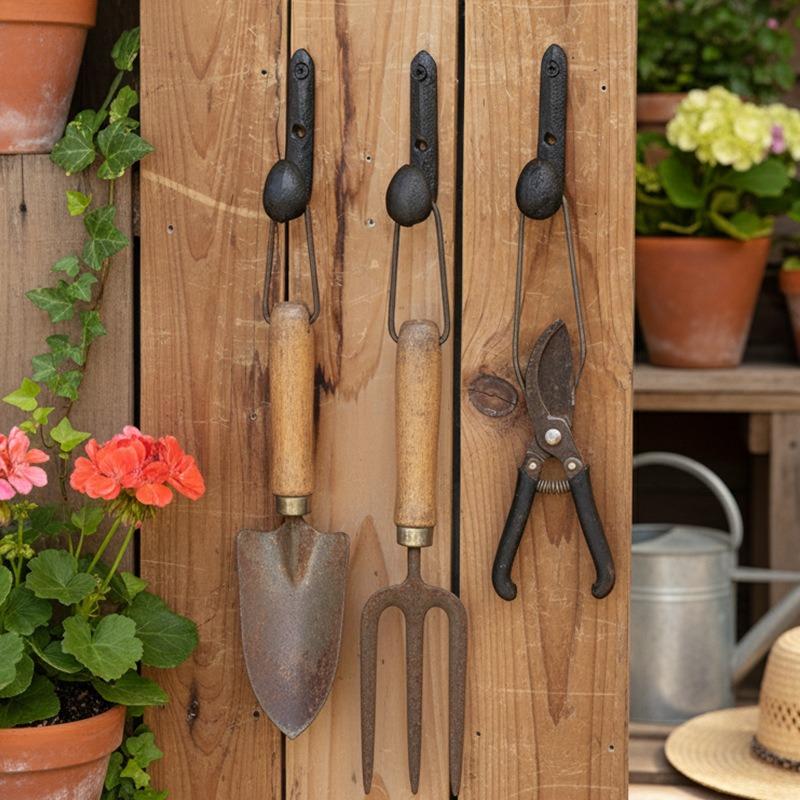 Cast Iron Hook Strong High Load-bearing Not Easy Loosen or Deform for Home Garden Wall Hanging Decorative Coat Hooks