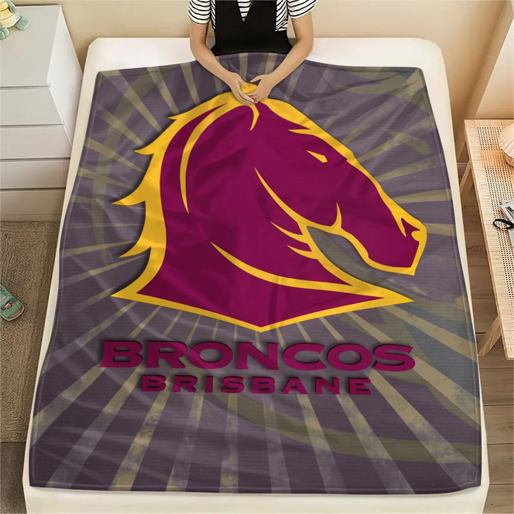 Brisbane Broncos Flanelldecke mit Aufdruck, Hohe Qualität, Bequem für alle Jahreszeiten, Heimdekoration, Wärme und Komfort
