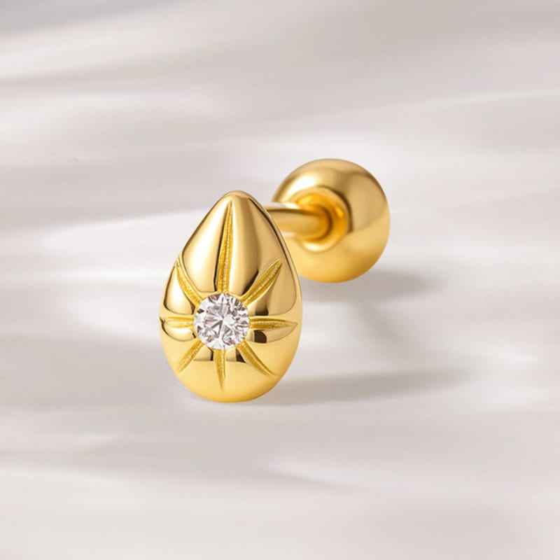 

JEWNEL 14K Ultra Mini Cut Cubic Teardrop Piercing Earrings piercing (1 piece)