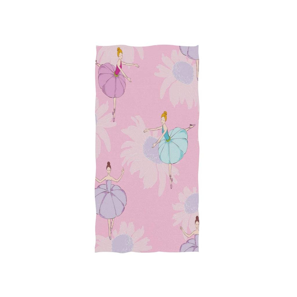 Watercolor Gymnastic Elegant Dance Girl Beach Towel Ballet Girl Soft Absorbent Bath Towel Quick Dry Towel for Bathroom Hotel Gym