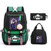 Peripheral Printed Backpack Leisure Student School Bag Pencil Bag Lunch Bag Set